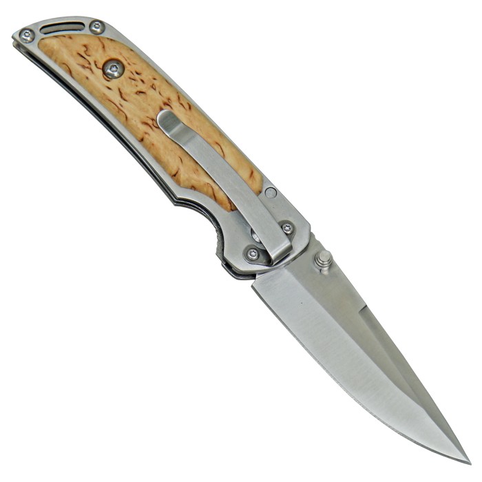 Marttiini OY Taschenmesser "MFK Curly Birch Folding Knife" Maserbirke